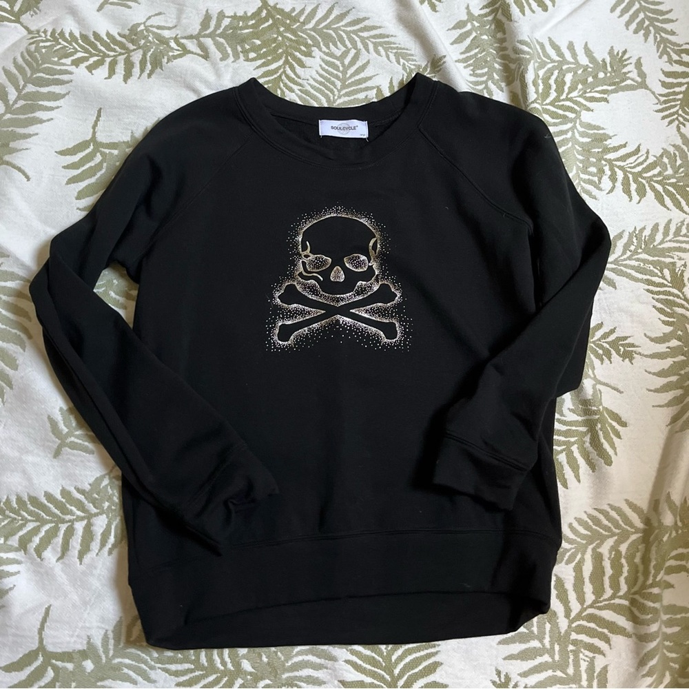 Soul cycle raglan sleeve blended sweatshirt with skeleton